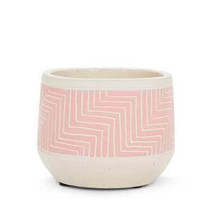 Small Etched Planter -Pink