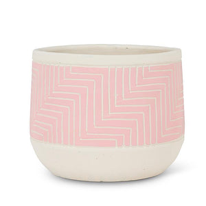 Large Etched Planter -Pink