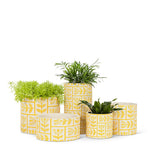 Load image into Gallery viewer, Low Floral Grid Planter 7&quot;D
