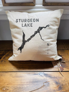 Bold Text Lake Silhouette pillow