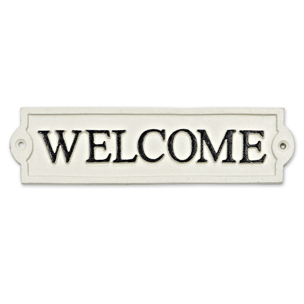 Welcome cast-iron sign