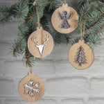 Load image into Gallery viewer, Wooden Christmas Ornaments, 4 styles
