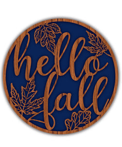 "Hello Fall" Laser Cut Wall Plaque