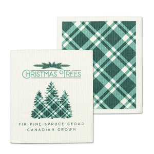 Christmas Tree Farm Dishcloths. Set of 2