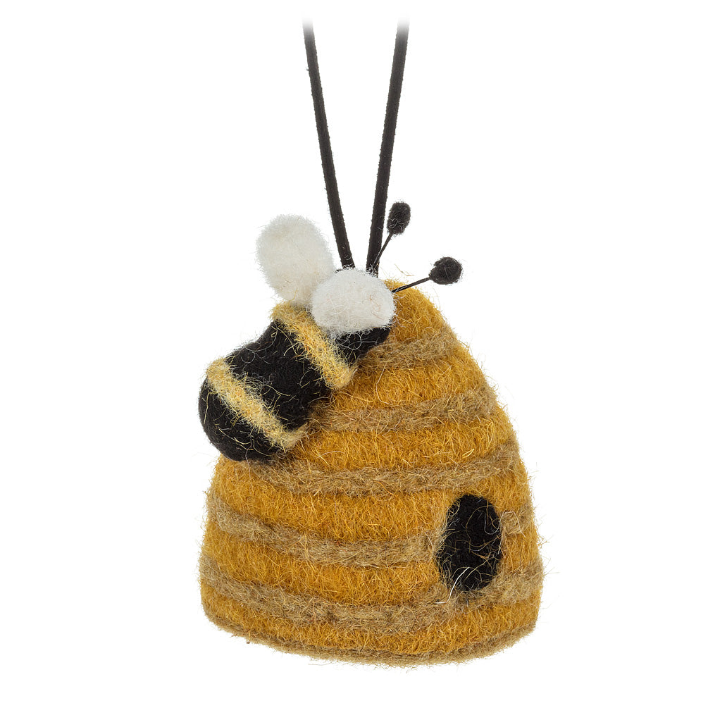 Beehive with Bee Ornament