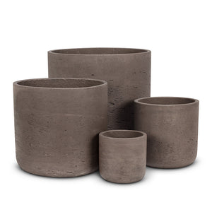 Large Cement Brown Classic Planter 10" H