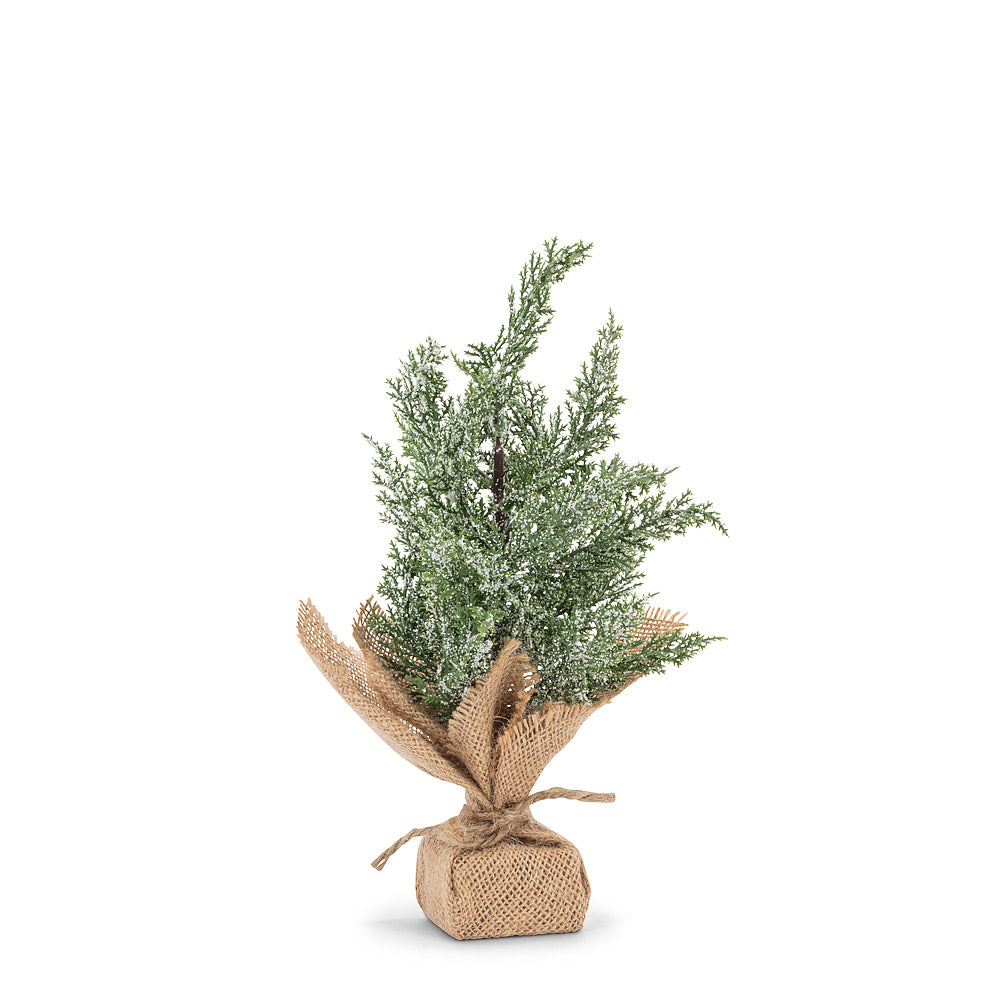 Green Tree with Burlap Base 11"